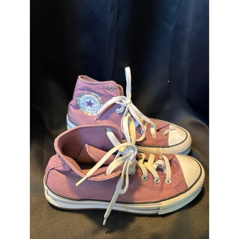 Converse Chuck Taylor All Star High Top Mauve Pink Floral A04753C Kids 5 Women 7